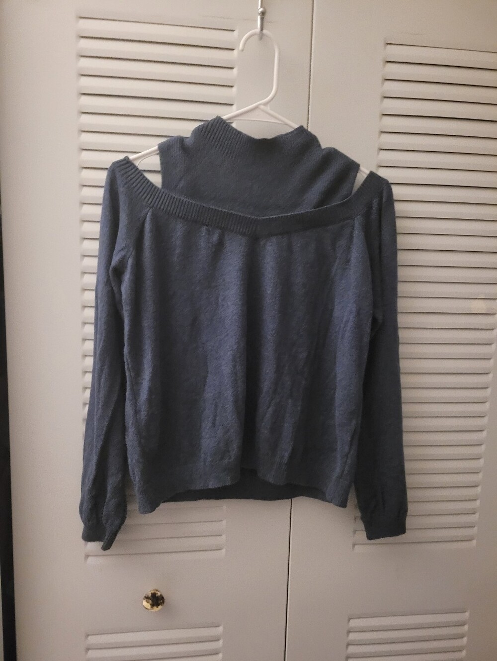 AnyBody Ribbed Knit Sweater in Navy